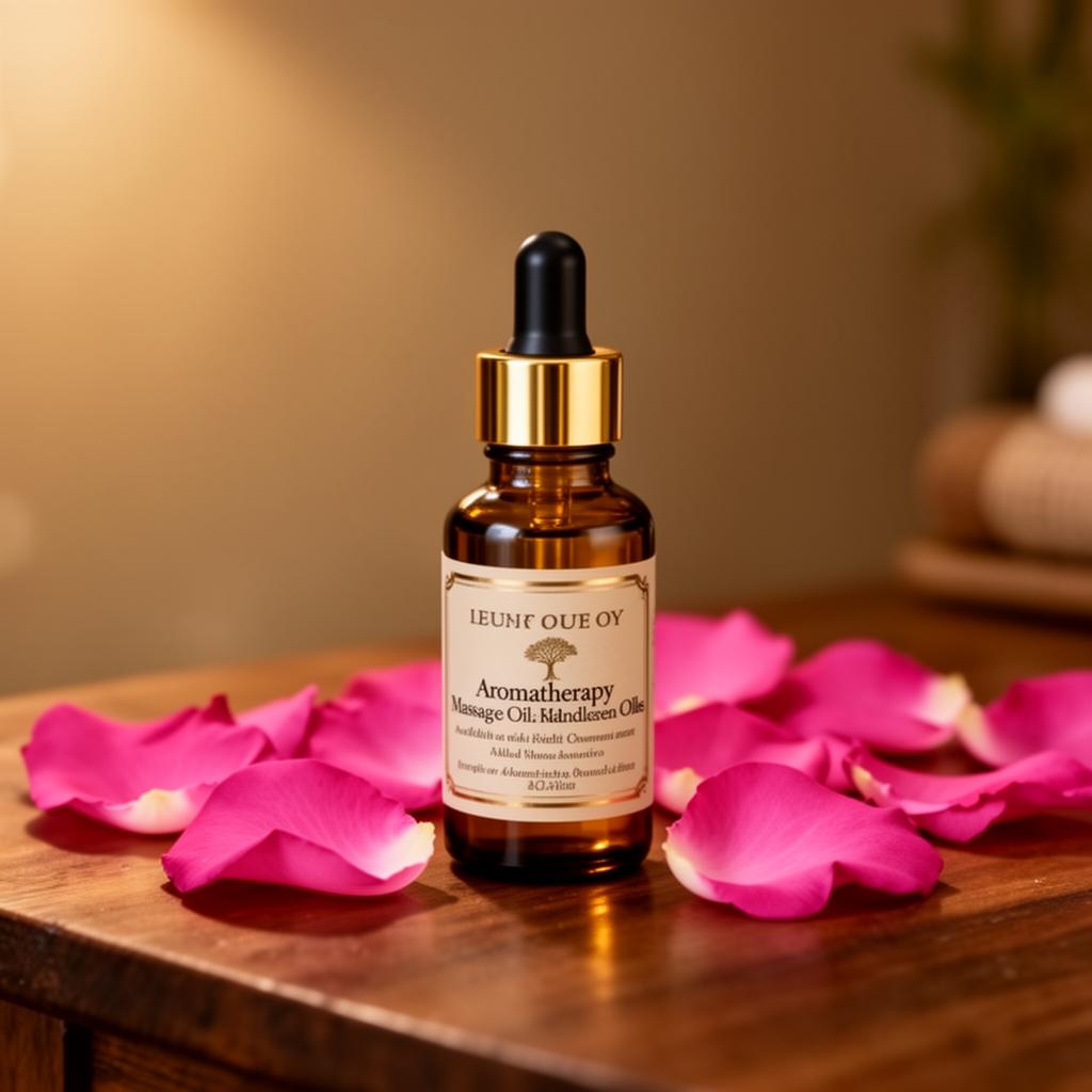 Aromatherapy massage oil with rose petals
